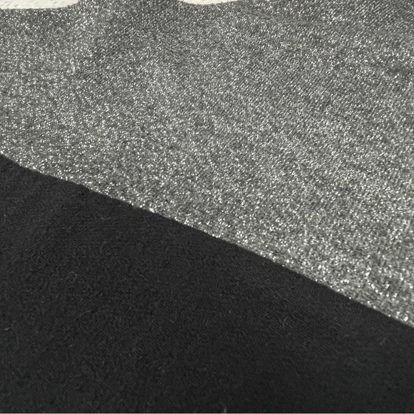 TEREZ black & metallic grey long sleeve mock neck lightweight sweater, size S - Picture 4 of 11